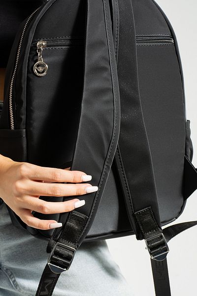Getcho Button Women's Black Multi-Compartment Backpack – Large Volume, Water Resistant, Sports and School Bag