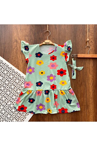 mj baby penye kız çocuk tunik elbise