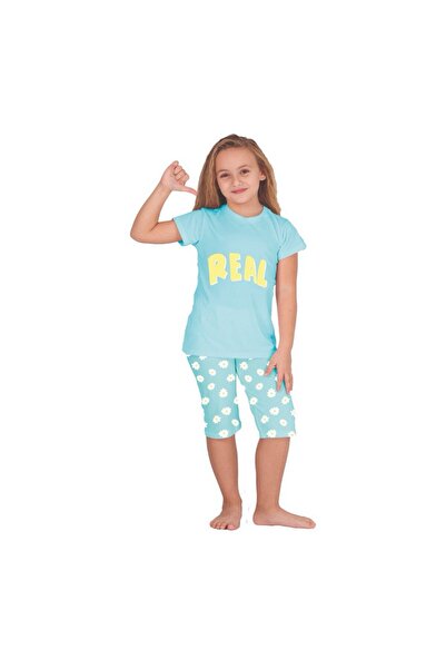 TİJK Girl's Cotton Capri Quantity Face Pajama Set