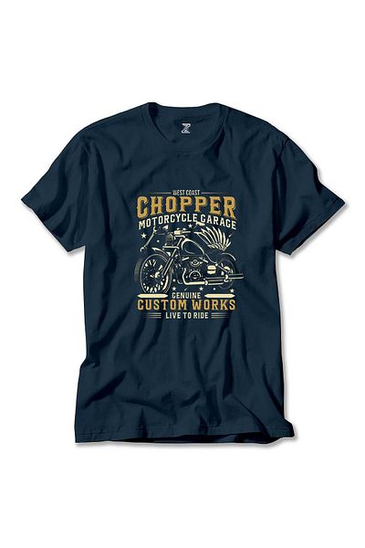 Z zepplin Μπλουζάκι μοτοσικλέτας West Coast Chopper Navy Blue