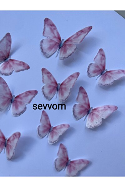 sevvom فراشات Uczushan الوردية الصالحة للأكل ثلاثية الأبعاد - قطع مخصصة جاهزة...