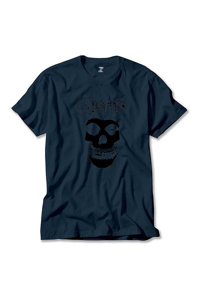 Z zepplin T-shirt Misfits Skull Navy Blue