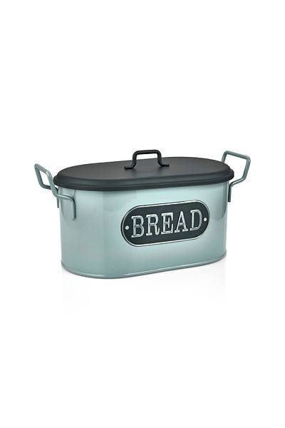 LUCKYHOMES Galvanized Metal Bread Box with Lid - 38X16 cm Desktop Bread Holder, Metal Bread Basket 11340