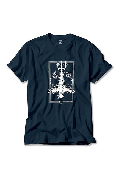 Z zepplin Dissection - Past Alive Logo Navy Blue T-shirt