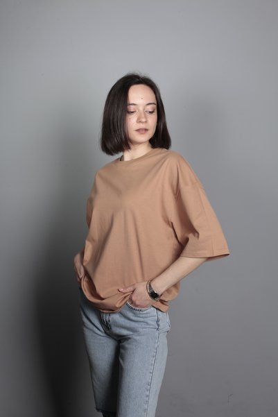 Yellow Stone Bisiklet Yaka Oversize Tişört