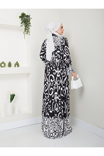 VOLT CLOTHİNG Dámské hidžábové šaty s viskózovým vzorem