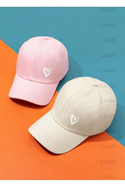 GYES Heart Printed Sports Hat Σετ 2 τεμαχίων - Gabardine με ρυθμιζόμενο Velcro