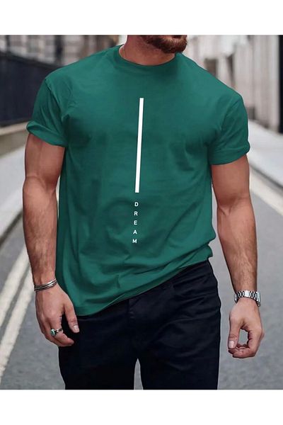 AMOR FACE LARGE SIZE SPECIAL DESIGN DREAM PRINTED 100% COTTON OVERSIZED TREND MEN'S BLANKET T-SHIRT
