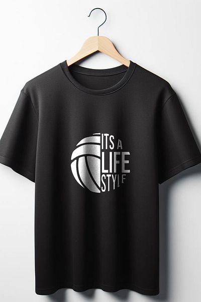 Vordevia Μαύρο μπλουζάκι με στάμπα βόλεϊ Oversize Wide Fit Unisex Crew Neck