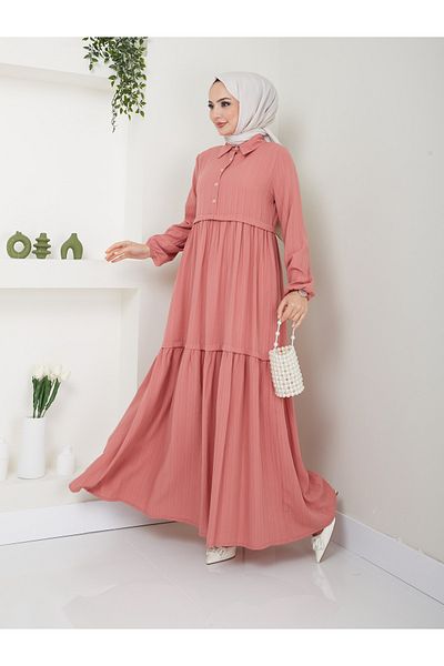 VOLT CLOTHİNG Γυναικείο Φόρεμα Hijab γιακά γιακά από ύφασμα βισκόζης