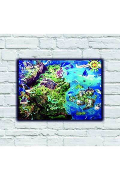 icase Harta Witcher - Tablou mare din lemn