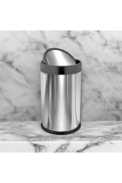 Palex Chrome Practical Lid Trash Can 12 Lt