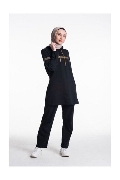 BAV Butik Ayvitrin Women's Black Color Tracksuit Set
