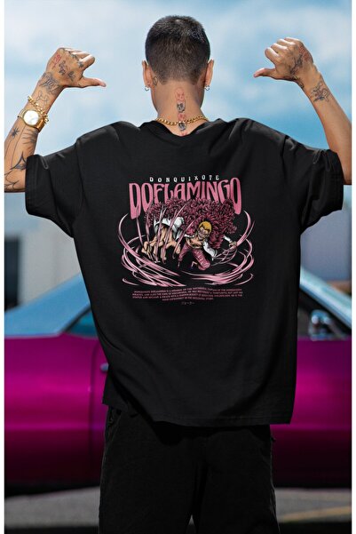 Fuddy Moda Μπλουζάκι Unisex One Piece Doflamingo Anime Printed Oversize