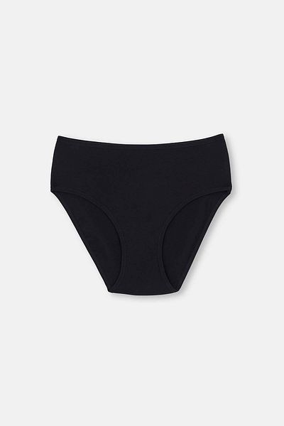Dagi 3-teiliges Slip-Set mit hoher Taille in Schwarz-Weiß-Haut 5105Kc