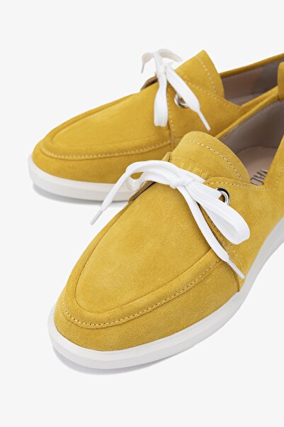 Valmenti Gireldo Women's Yellow Suede Genuine Leather Casual Shoes