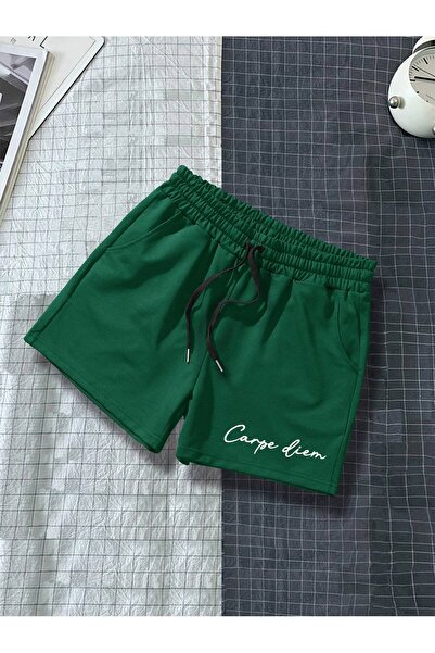 MODARİCH Pantaloni scurți Carpe Diem tricotați cu talie înaltă Nefti verde cu...