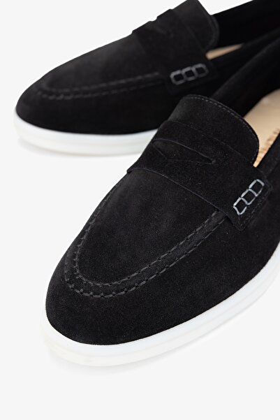 Valmenti Жіночі туфлі-лофери Bruna із чорної замші та натуральної шкіри