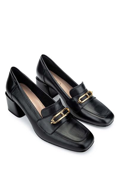 Tamer Tanca Genuine Leather Black Loafer Women's Shoes