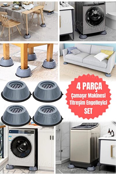 Munico Çamaşır Makineleri İçin 4 Adet Destek Pedleri Titreşim Önleyici Bacak ...