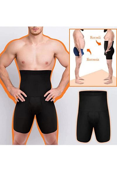 SÜSEN LİNGERİE Men's Black Corset Boxer - Seamless Recovery