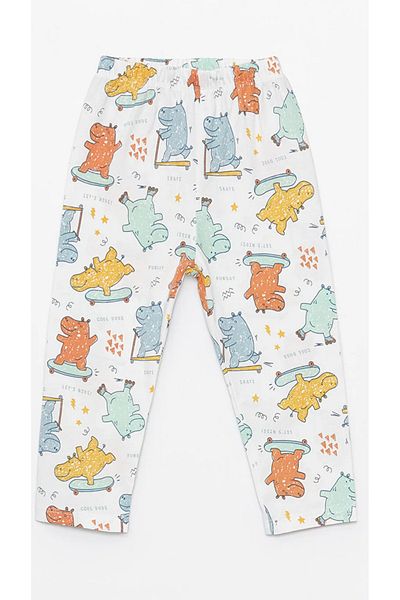 LC Waikiki LCW Baby Men's Polo Collar Printed Short Sleeve Pajamas Set