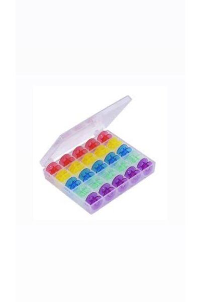 OZN TUHAFİYE Ev Tipi Aile Dikiş Makinası Plastik Masurası 25 Adet Ve Saklama ...