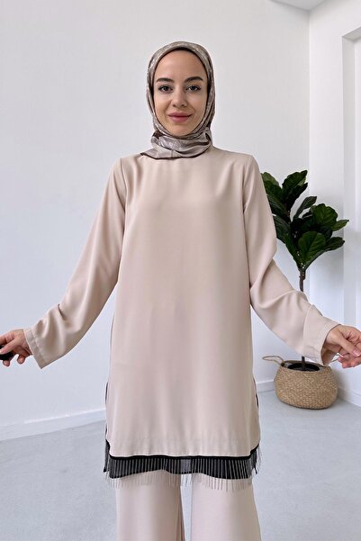 Ka Hijab Beige Hijab Skirt - Chain Set of 2