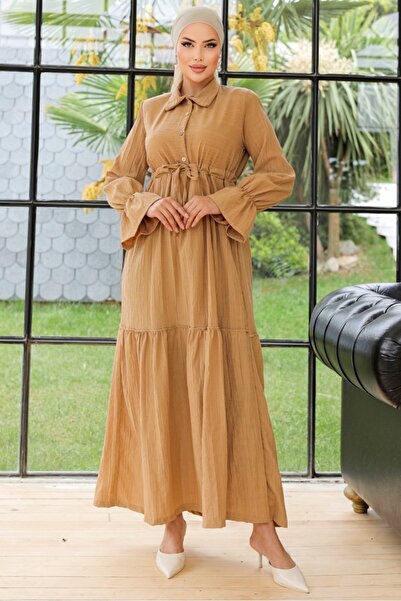 Bestenur Φόρεμα με γιακά πουκάμισο Elisa Mink 899