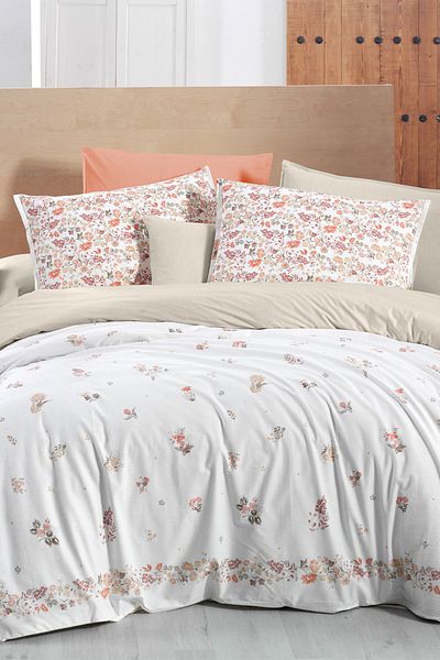 Sarev Σετ παπλωματοθήκη Liana Beige King Size 100% βαμβακερό
