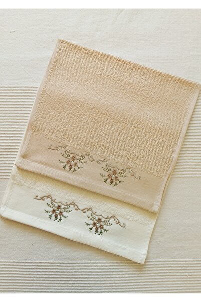 Halley Concept 30 x 50 Flower Embroidered 2-Piece Kitchen Towel Set 100% Cotton