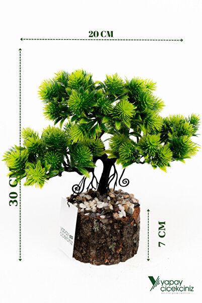 Artificial Bonsai Tree in Stone Detailed Wood Flower Pot