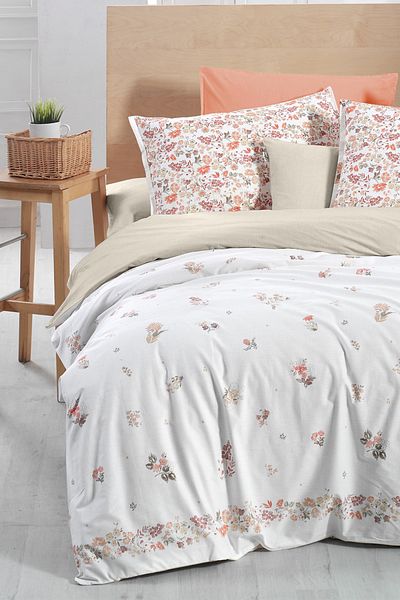Sarev Σετ παπλωματοθήκη Liana Beige King Size 100% βαμβακερό