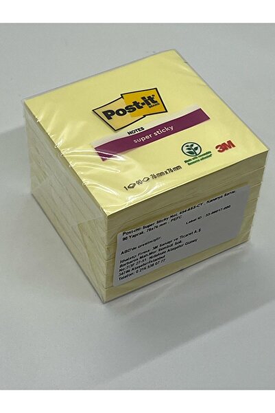 3M Post It Super Sticky Sarı 90 Yaprak 76 mm x 76 mm