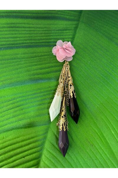 Gönülden Tasarım Set de 3 piramidă de cristal cu lanț cu mărgele cu ciucuri -...