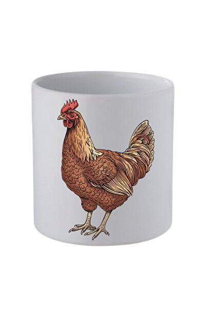 lili hediyelik Cup Without Handle Cup with Cock Print - Ceramic Tea, Coffee G...