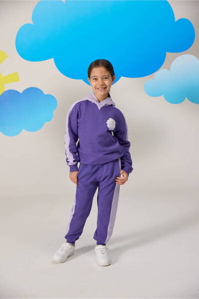 Verte Vallée "SO FAR SO GOOD" - Purple Printed Sweatshirt and Pants Set