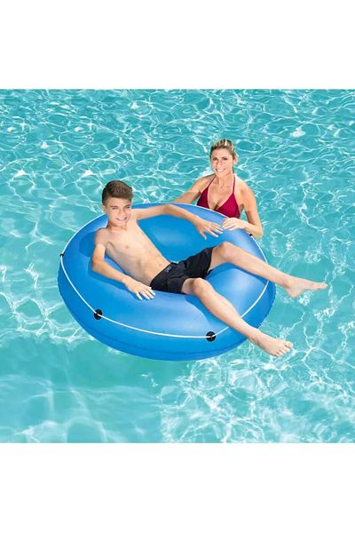 TUENGİ STORE Giant Size Rope Holding Bagel Inflatable Sea Pool Ring Adult Ring 119 cm