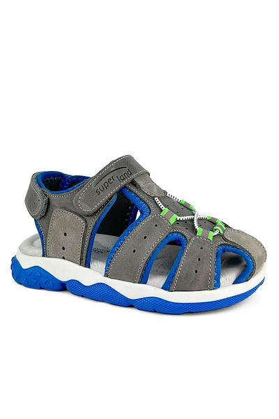 Cici Bebe Ayakkabı Genuine Leather Gray Blue Boy's Sandal