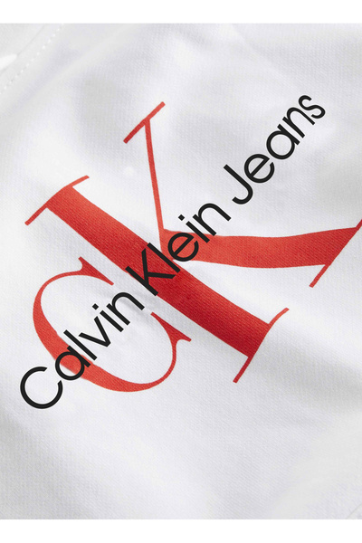 Calvin Klein Jeans Kapüşon Yaka Baskılı Beyaz Kadın Sweatshırt J20J223077YAF