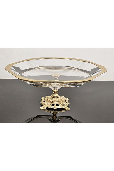 atabey home Avangarde Gold Cast Footed Gold Gilded Large Size Presentation Paşabahçe Reflection