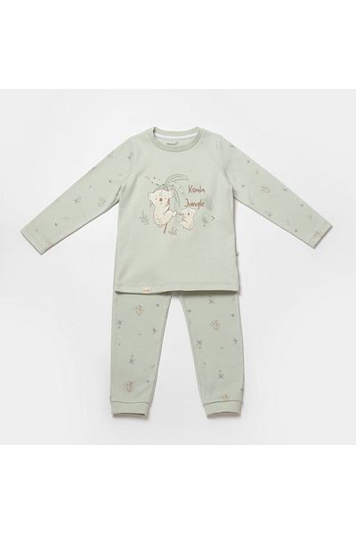 Biorganic Koala Jungle Patterned Pajama Set - 59778