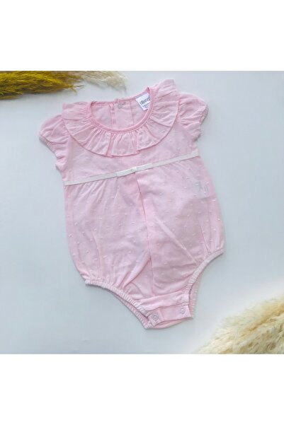 Kidaxi Tatum Puppy Patterned Ruffled Vintage Collar Snap Fastener Bodysuit