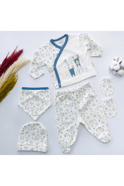 Bebitof Baby Jadira Love Patterned 5 Piece Hospital Exit