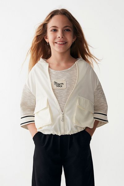 nk kids 36302 Κρεμ Superstar Κοριτσίστικο Μπουφάν