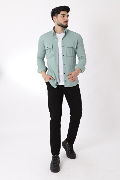 Stilkombin Double Pocket Cover Knitted Shirt XC U16787_40292