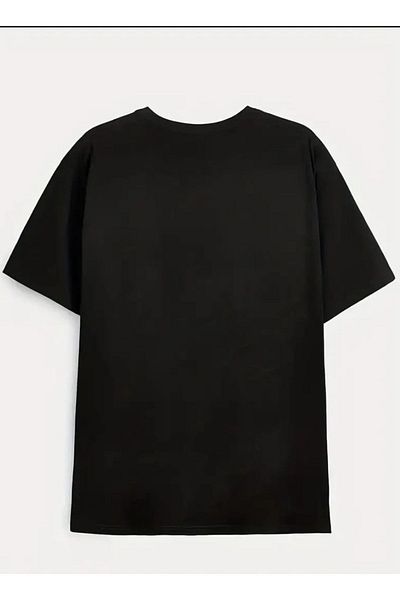 mercoledi Tricou damă oversize casual cu imprimeu negru