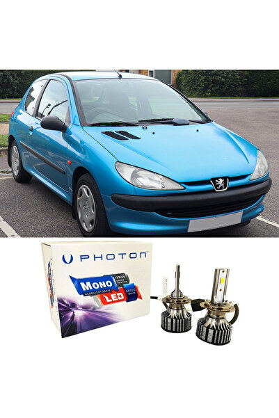 Photon Peugeot 206 Led Xenon Uzun + Uyumlu Kısa Far Ampulü H4 Mono Yeni Seri ...