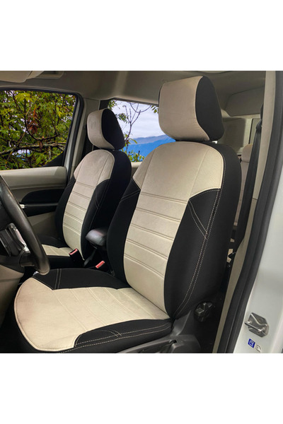 K-Design Ford Connect Araca Özel Oto Koltuk Kılıfı - Tay tüyü ve Raşel Kumaş
