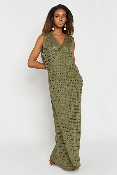 Hopoi Χακί Διπλό Φόρεμα Παραλίας - Ανοιχτό και Φόδρα, Γυναικείο, HOP1302